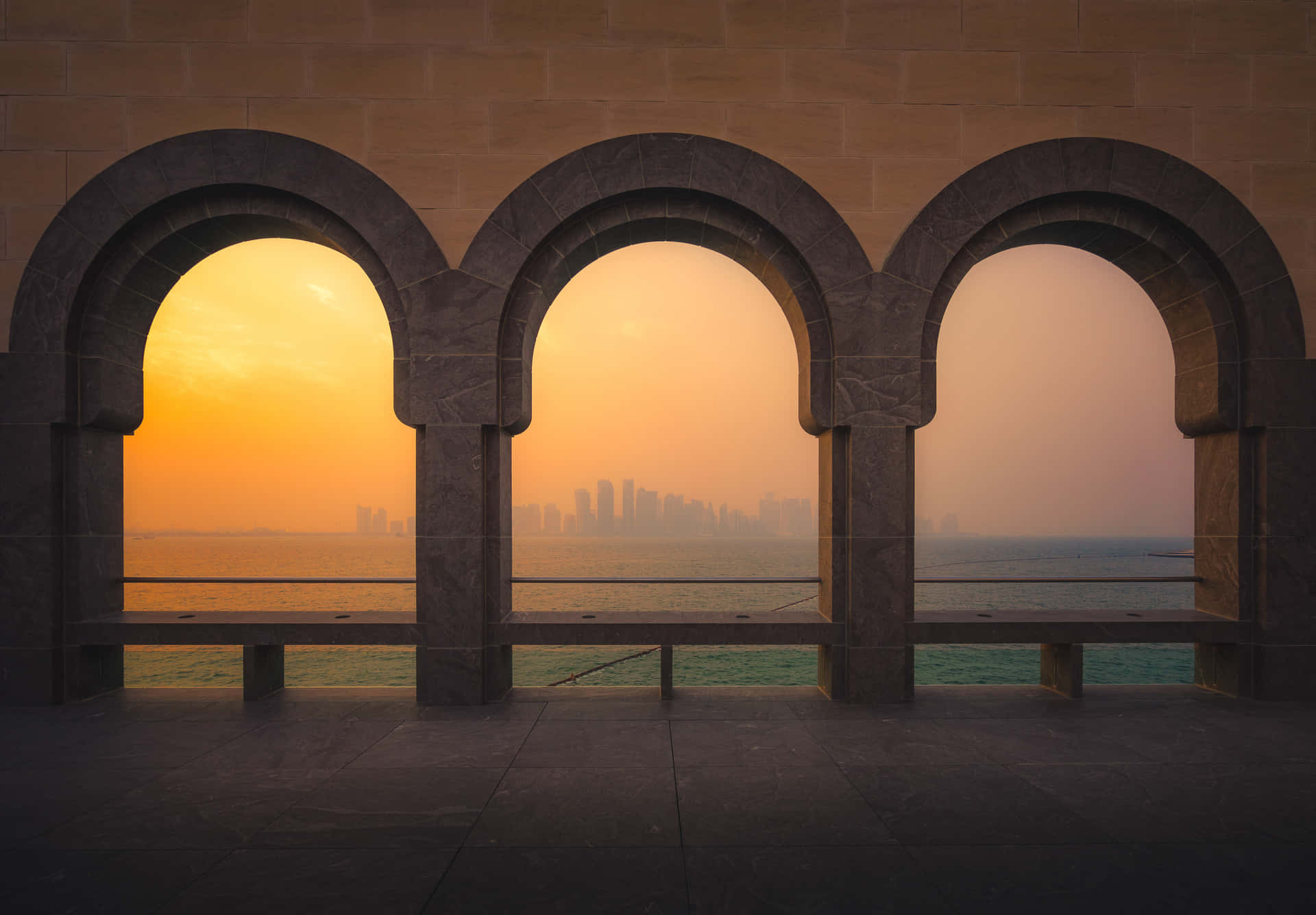 View From Museum Of Islamic Art In Afternoon Background