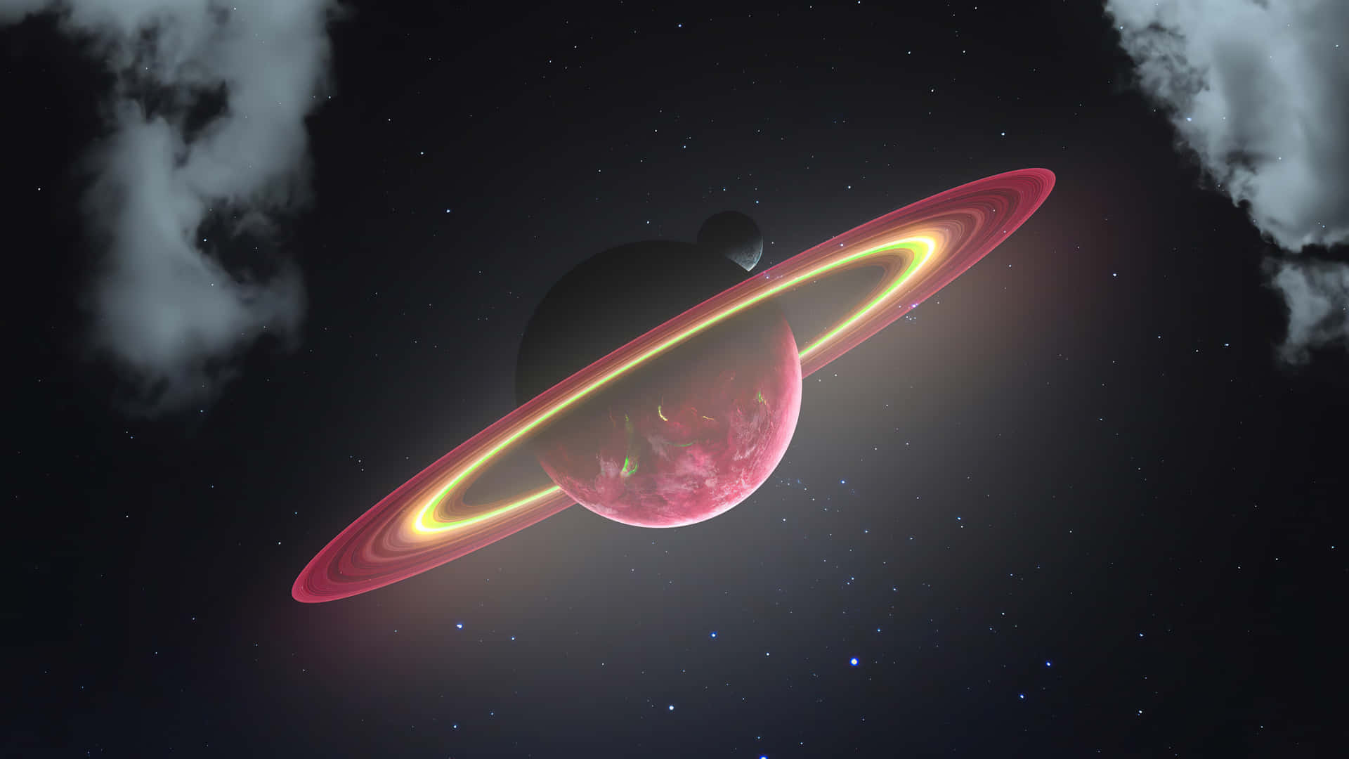 View Of A Fiery Red Planet, With Stars In The Background Background