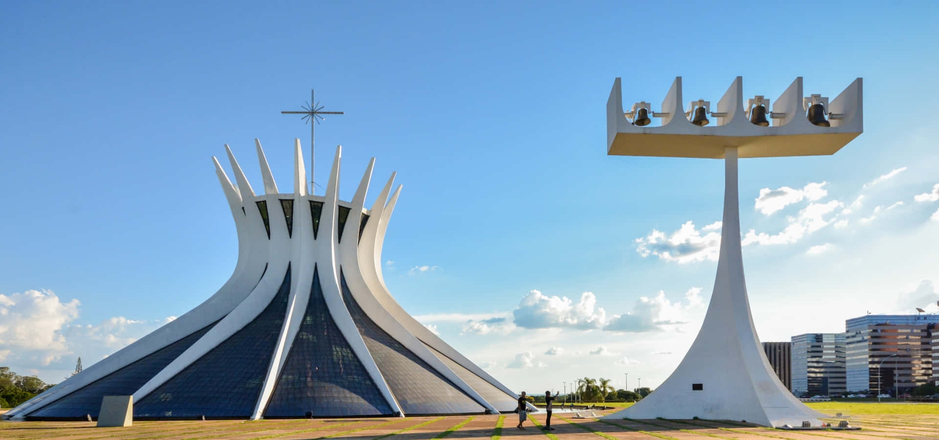 View Of Bells At Cathedral Of Brasilia Background
