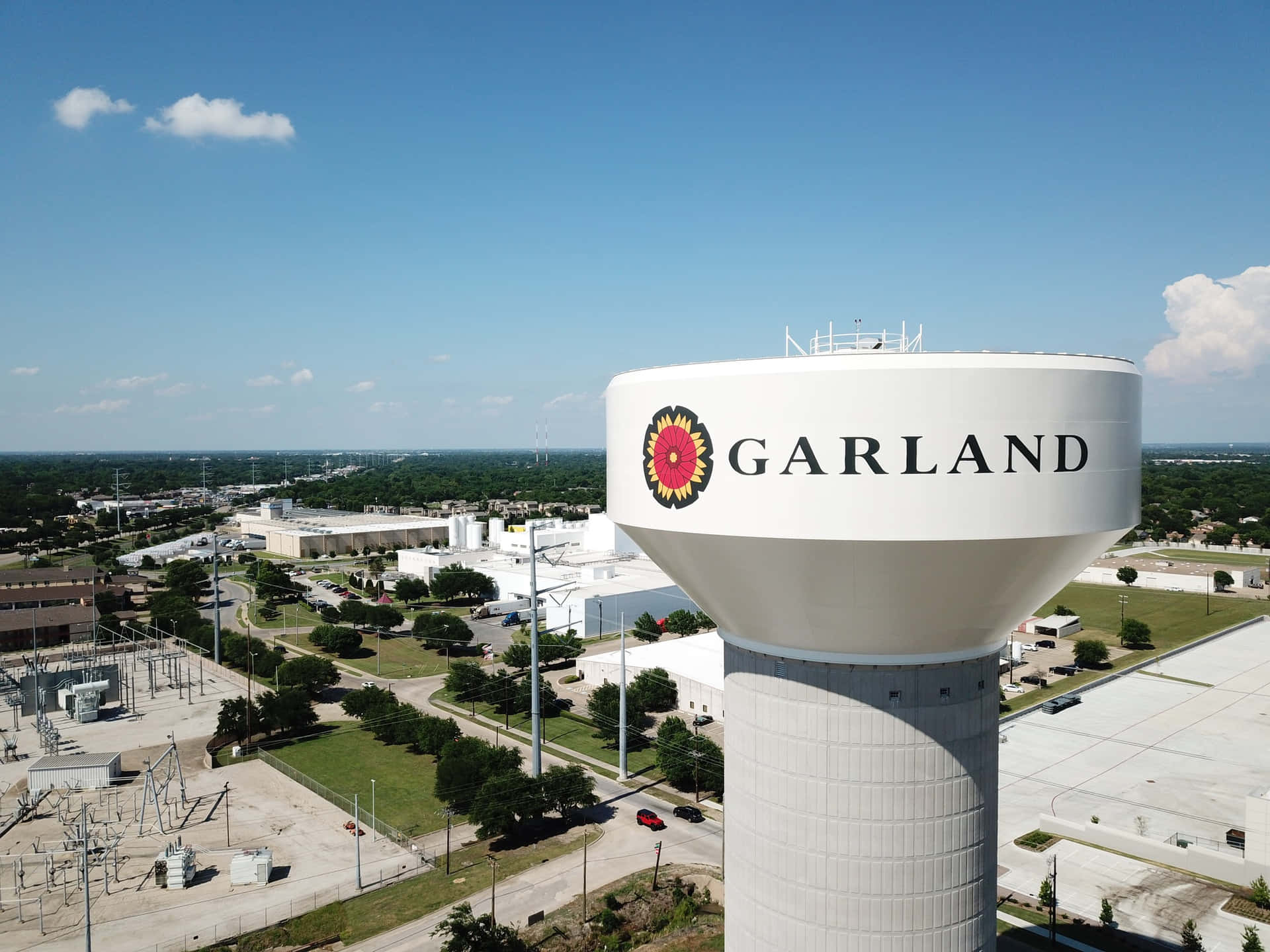 View Of Garland Water Tower, Texas Background