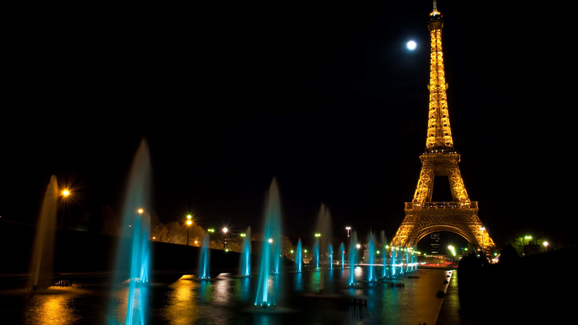 View Of Paris, The City Of Lights, At Night Background