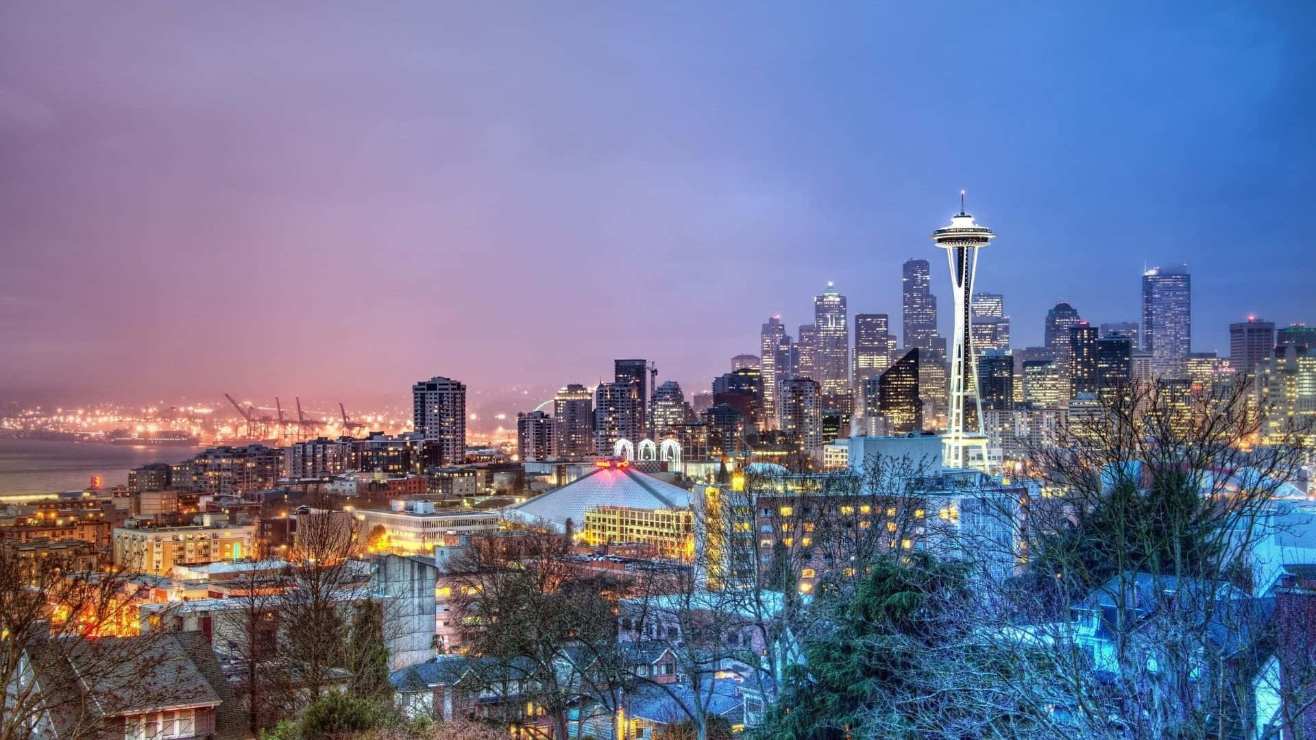 View Of The Skyline Of Seattle, Washington Background