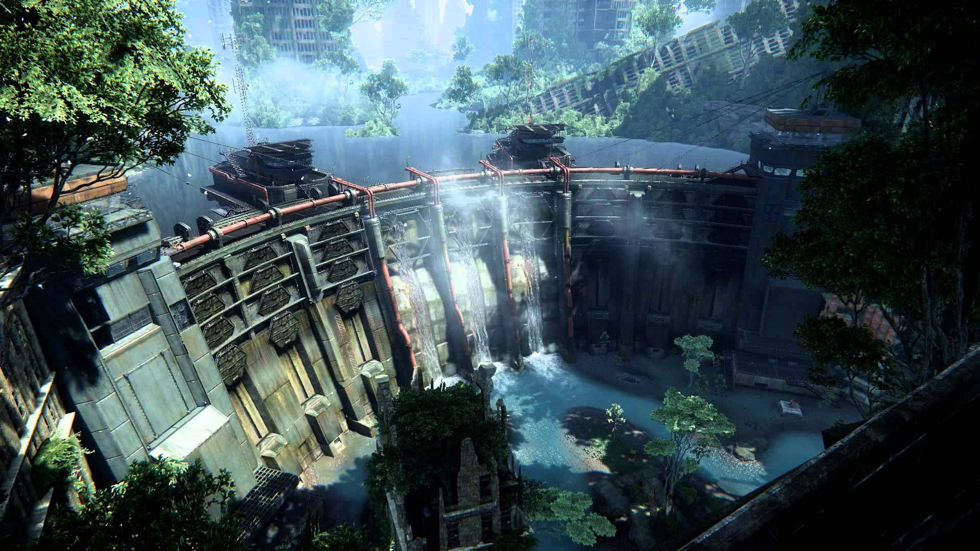 View The Breathtaking Cityscape In The World Of Crysis 3 Background