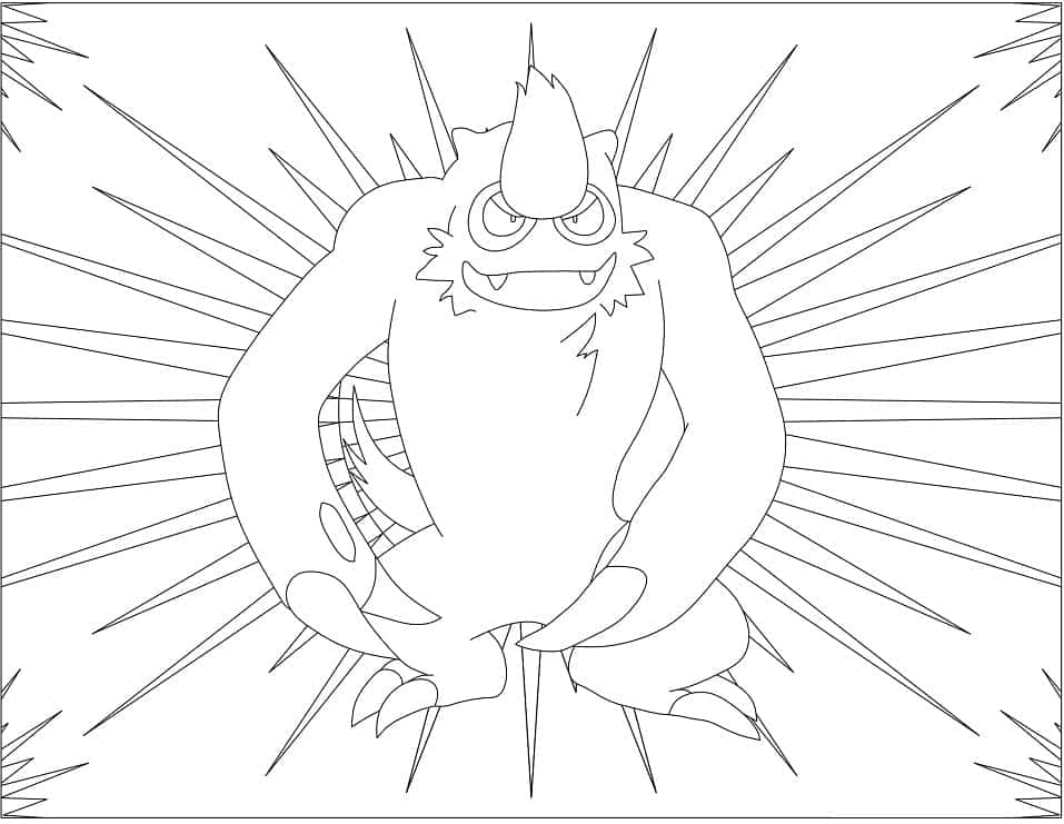 Vigoroth In Its Element - A Stunning Pencil Illustration Background