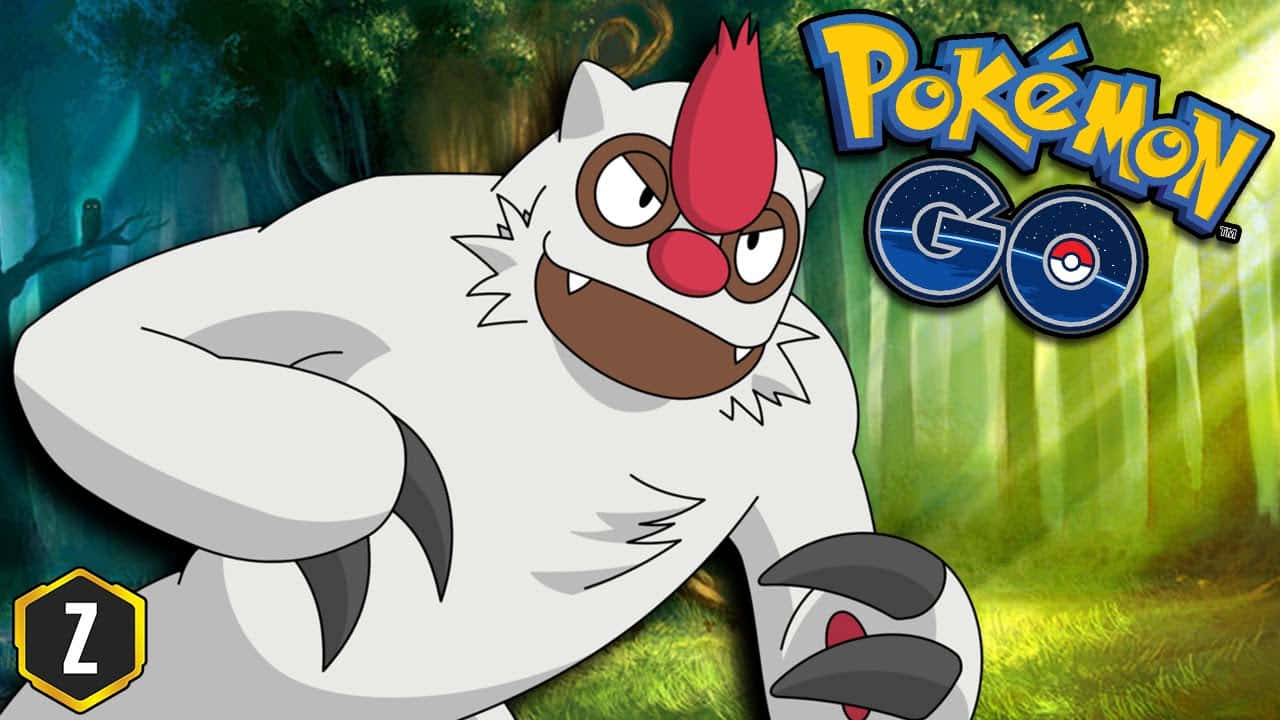 Vigoroth Unleashing Power In Pokemon Go Background