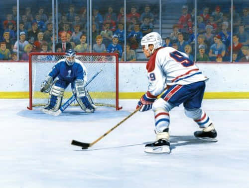 Vigorous Hockey Player Background