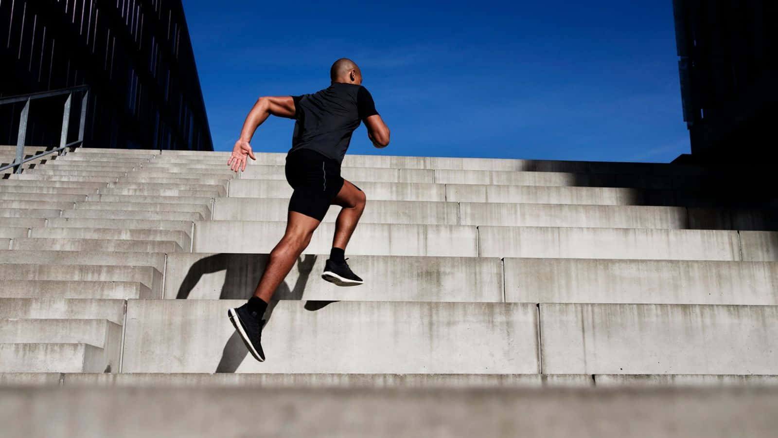 Vigorous Man Running Background