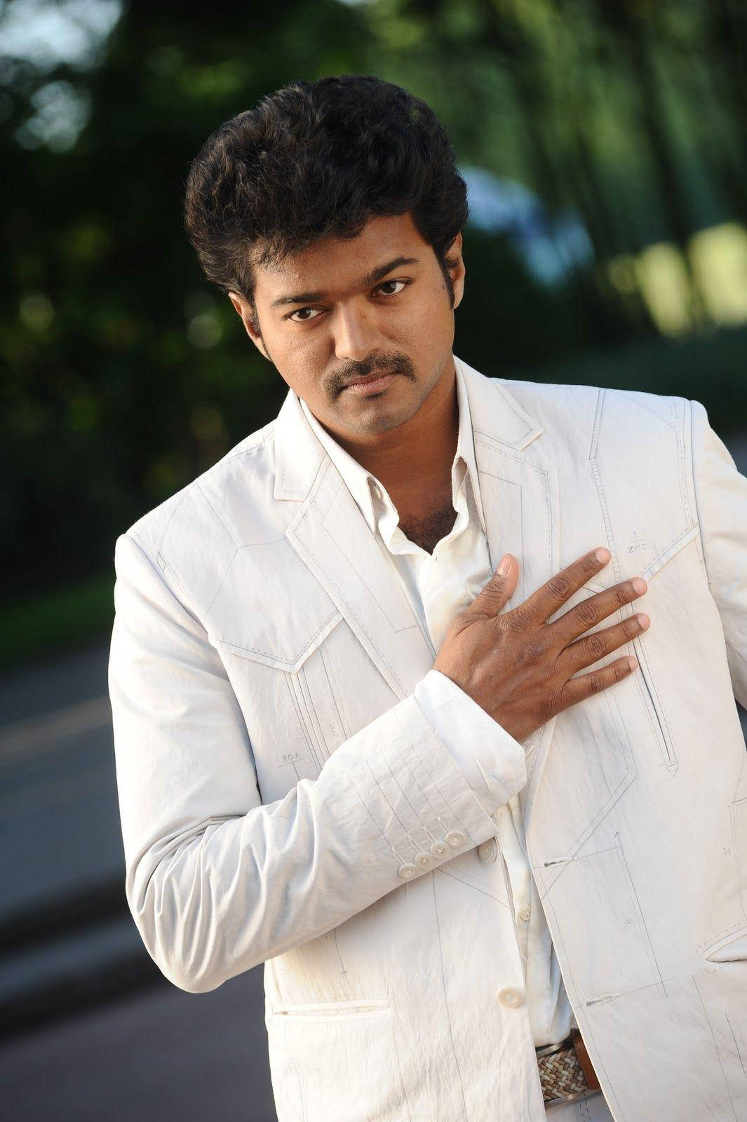 Vijay Hd In All-white Formal Suit Background