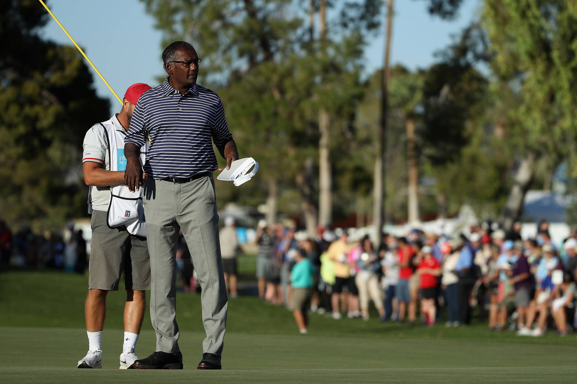 Vijay Singh On Golf Course Background