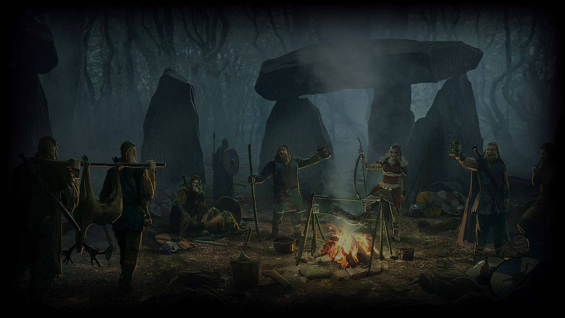 Viking Bonfire Camp Background