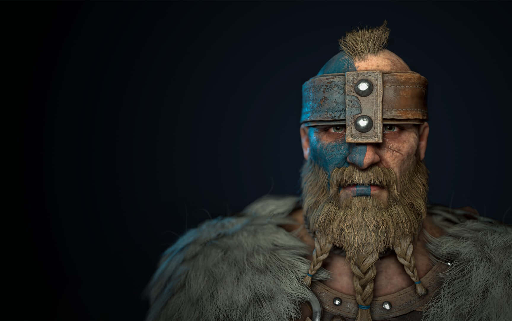 Viking Character With A Beard And A Beard Background