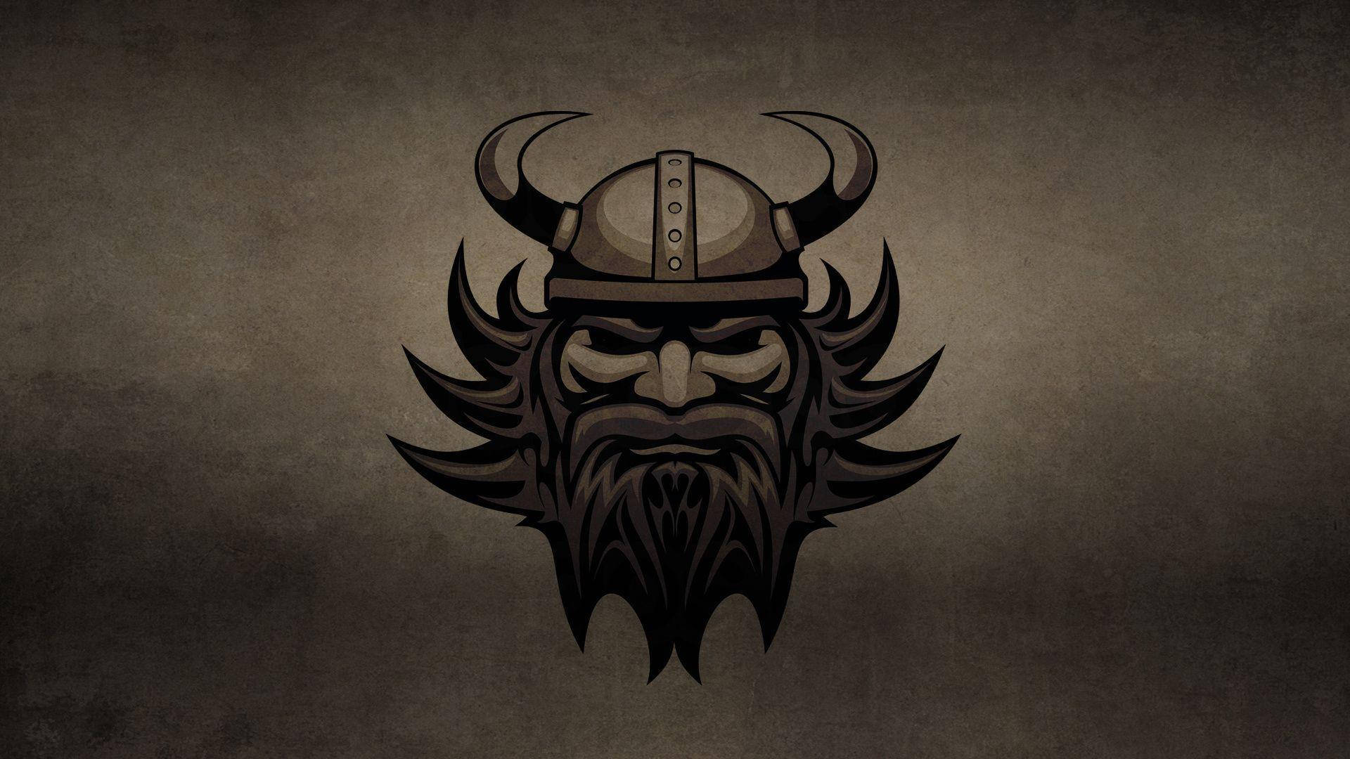 Viking Head Beard Logo Digital Art Background