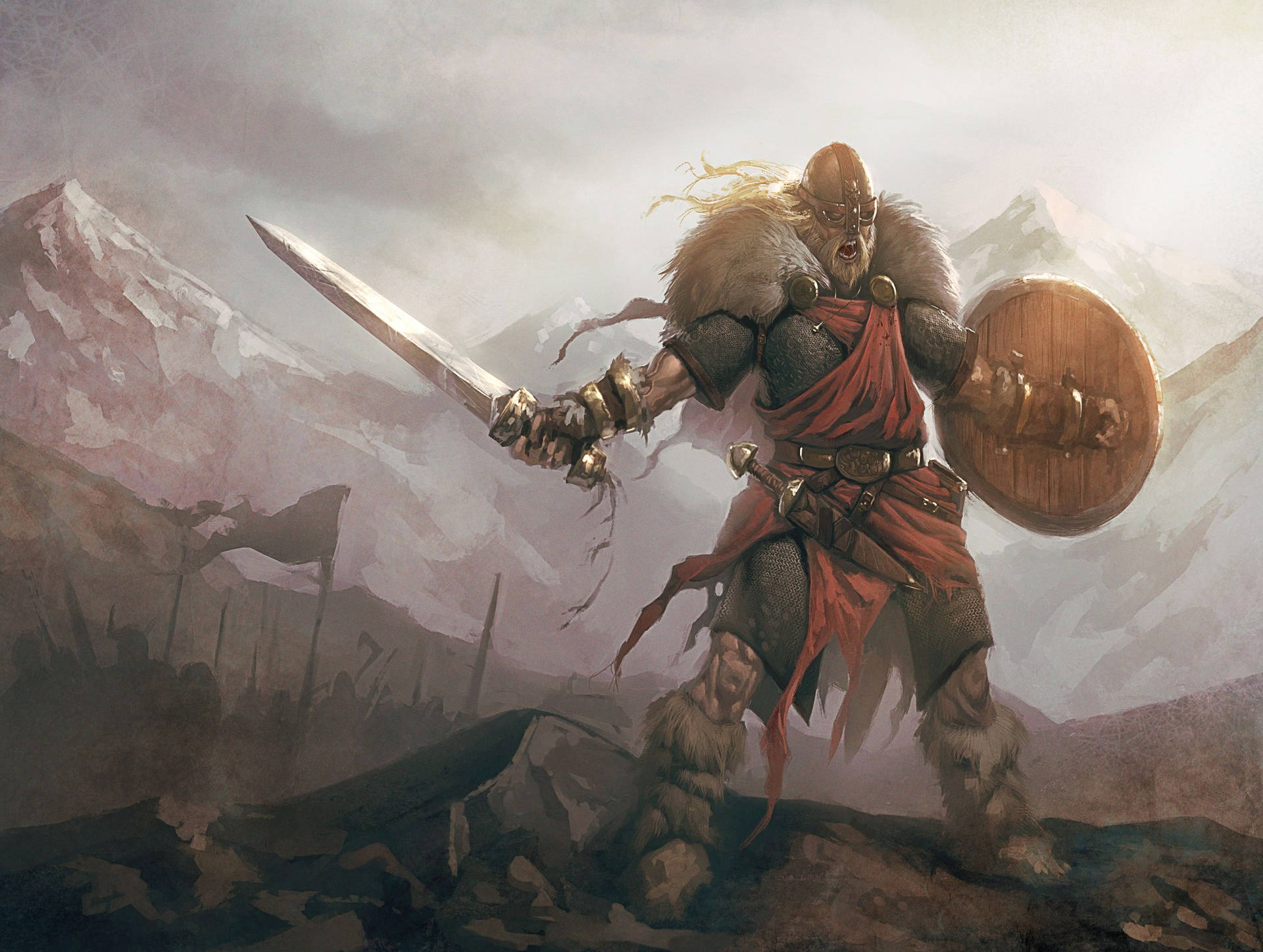 Viking Warrior Hd Art Background