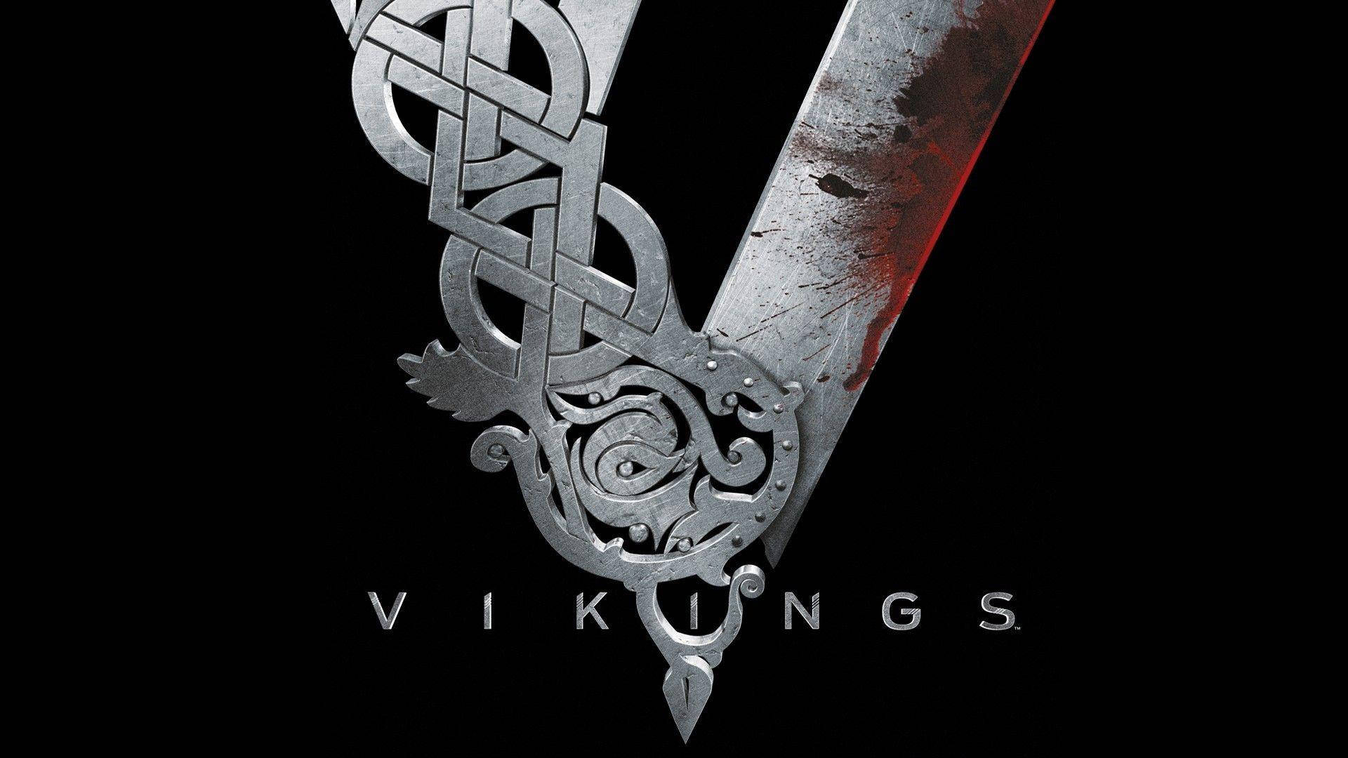 Vikings Logo With Blood Background