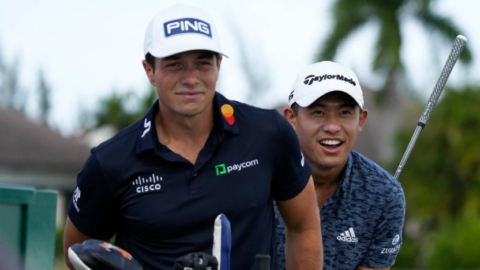 Viktor Hovland Wearing A Cisco Shirt Background