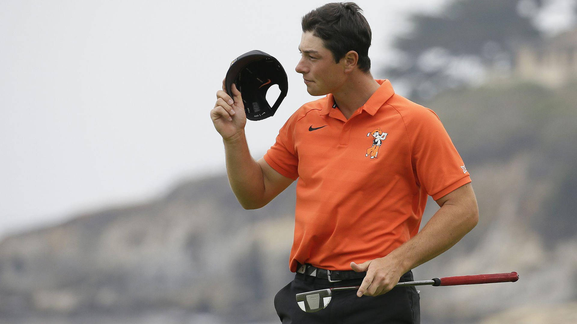 Viktor Hovland With His Hat Off Background