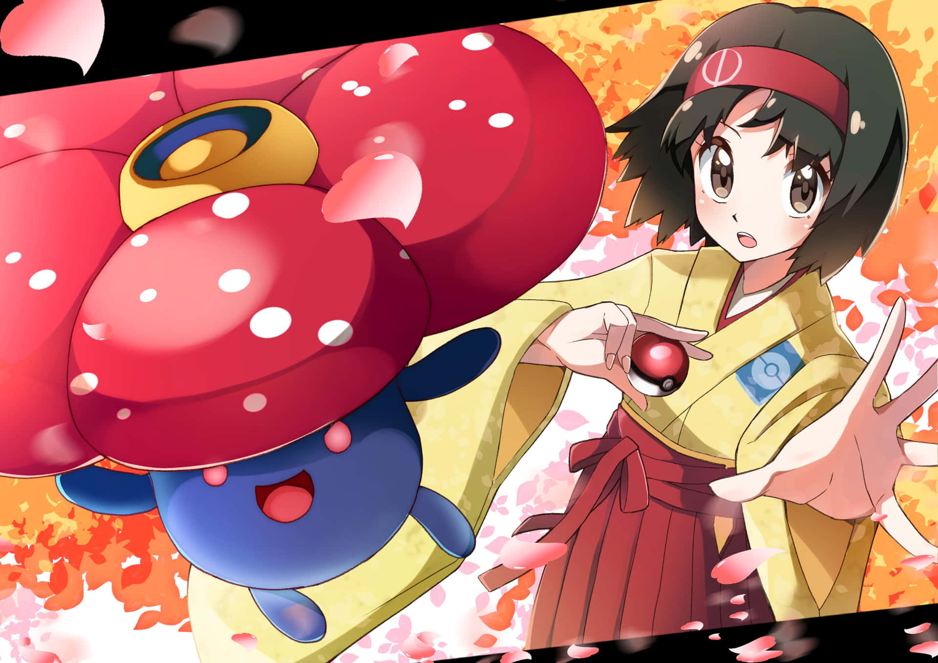 Vileplume And Erika During Autumn Background