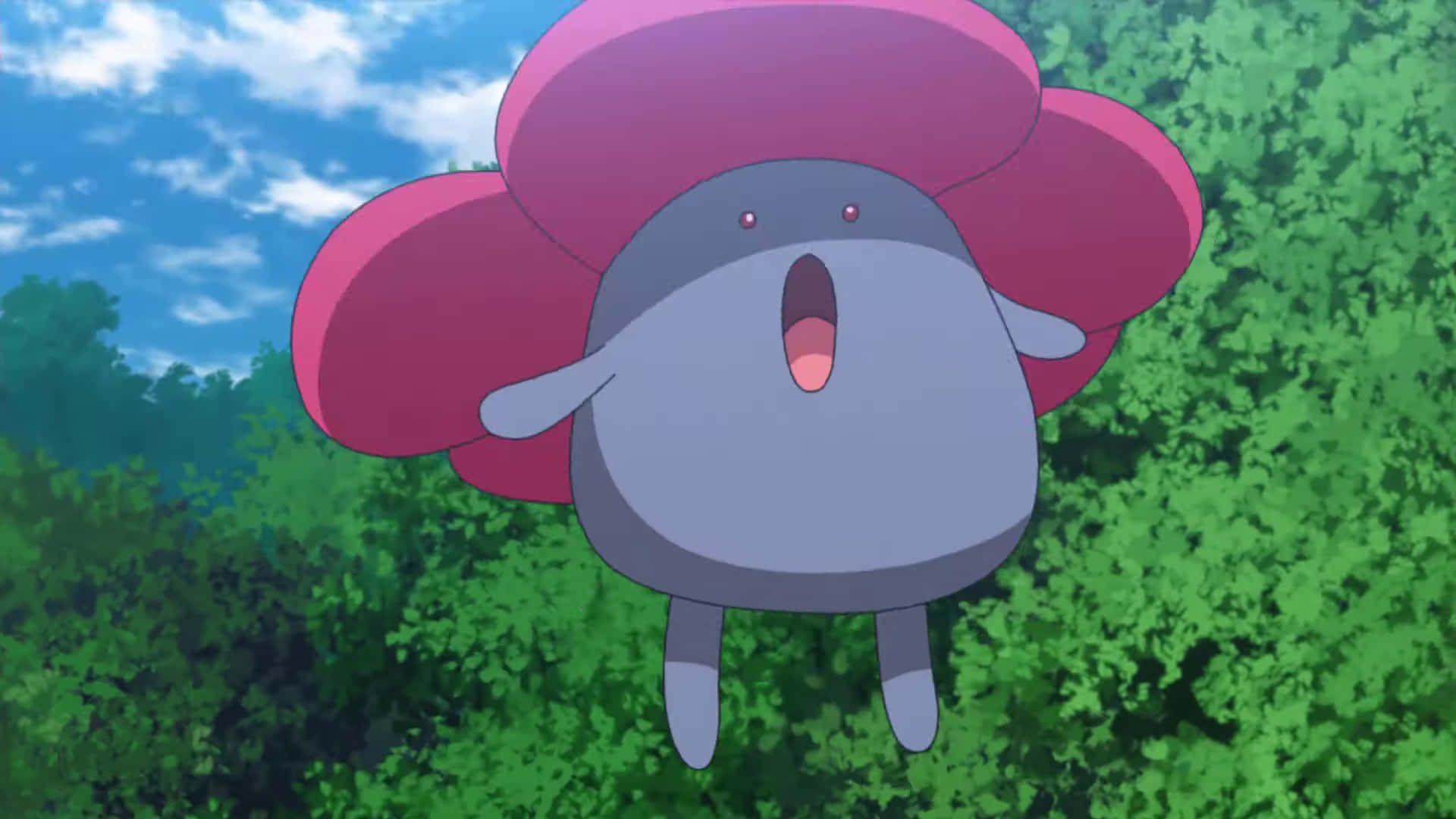 Vileplume Flying In The Forest Background