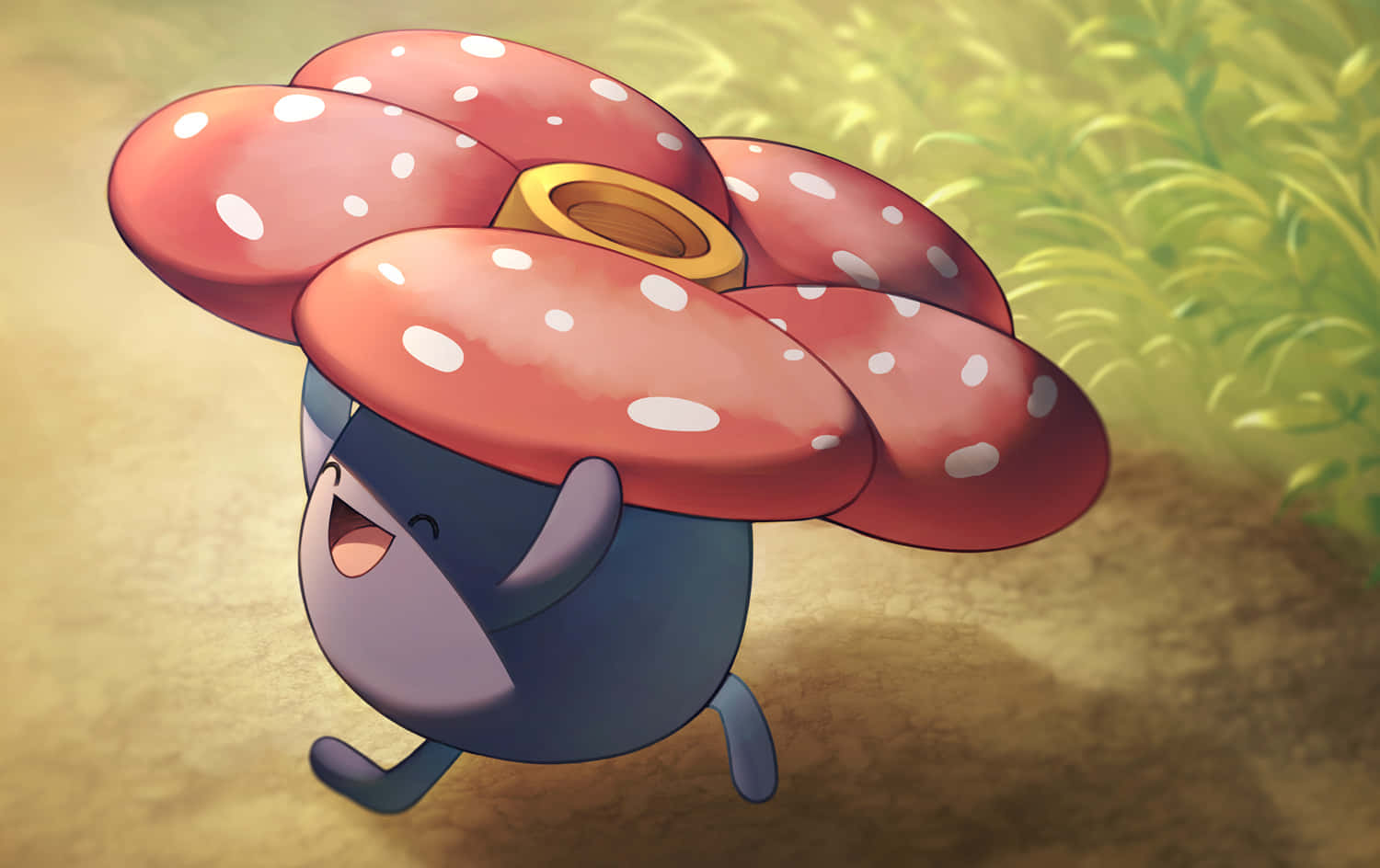Vileplume Happily Walking In The Nature Background