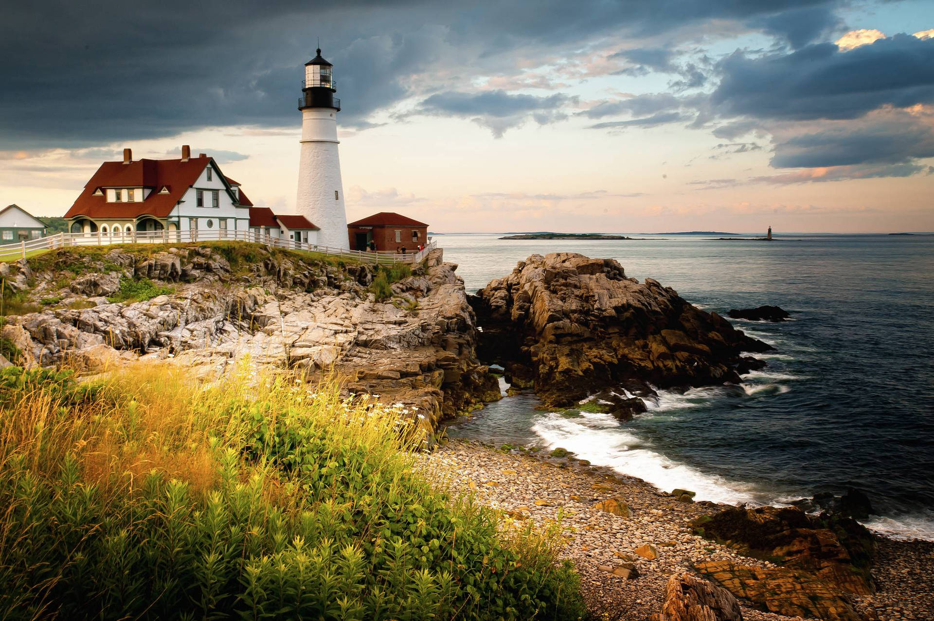 Village Lighthouse Background