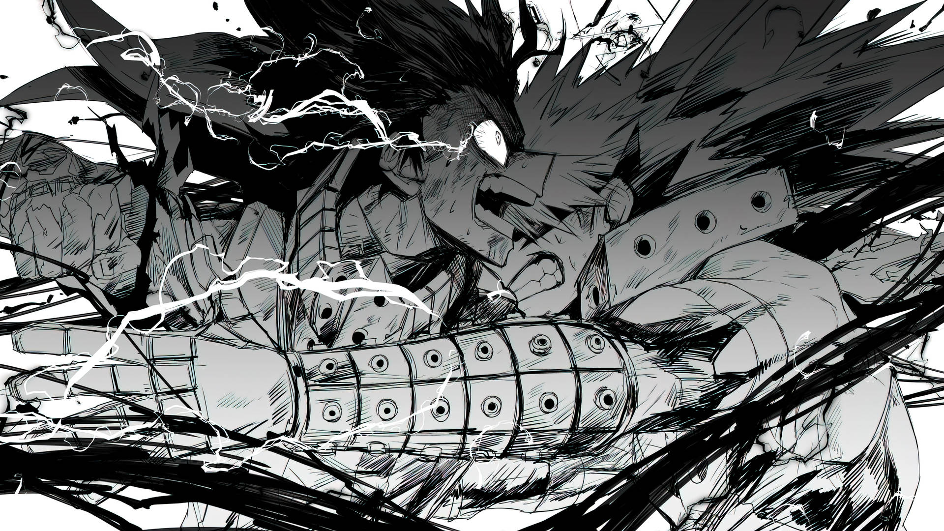 Villain Deku With Bakugo Manga Panel Background