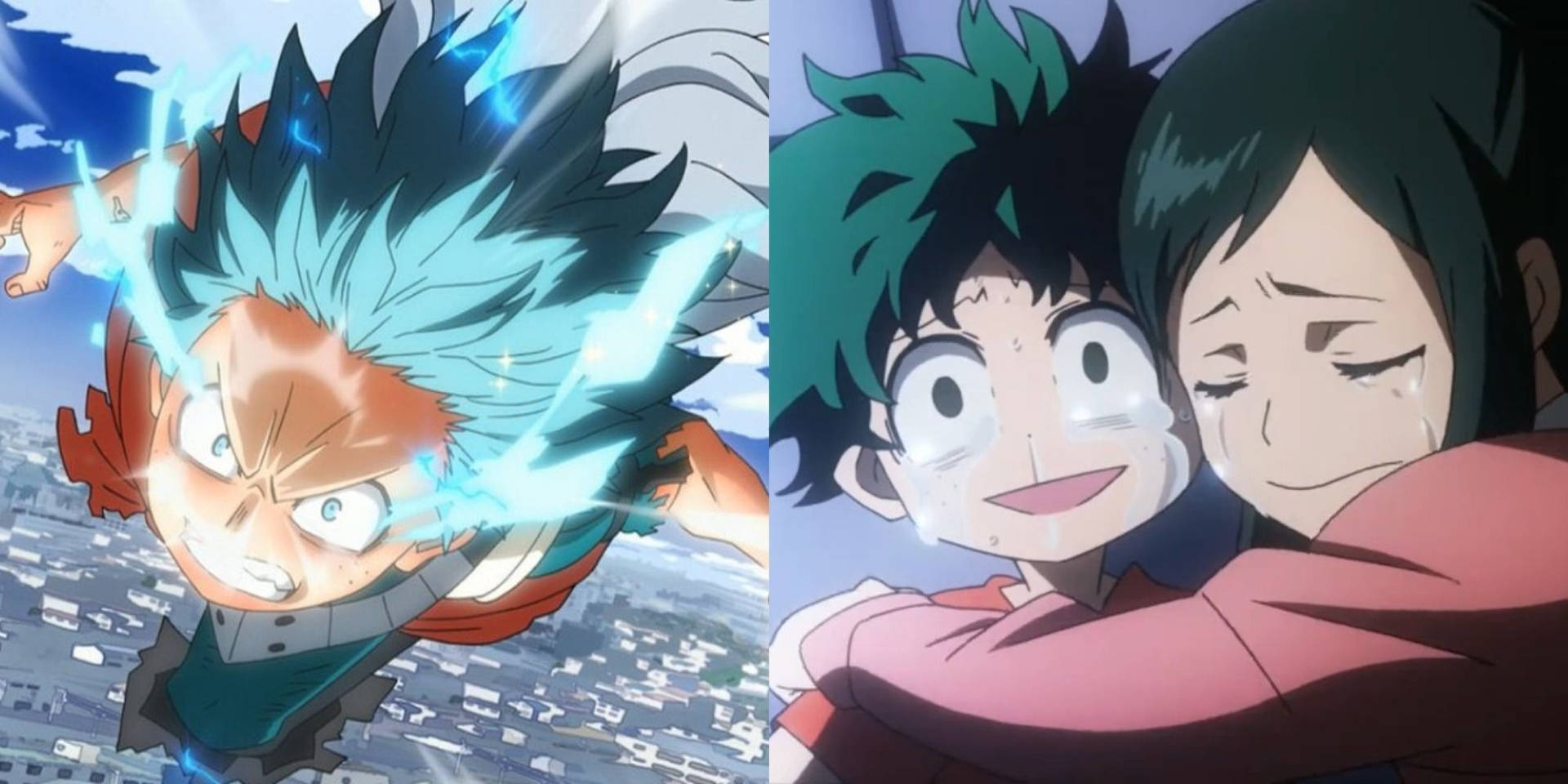 Villain Deku With Mom Scene Collage