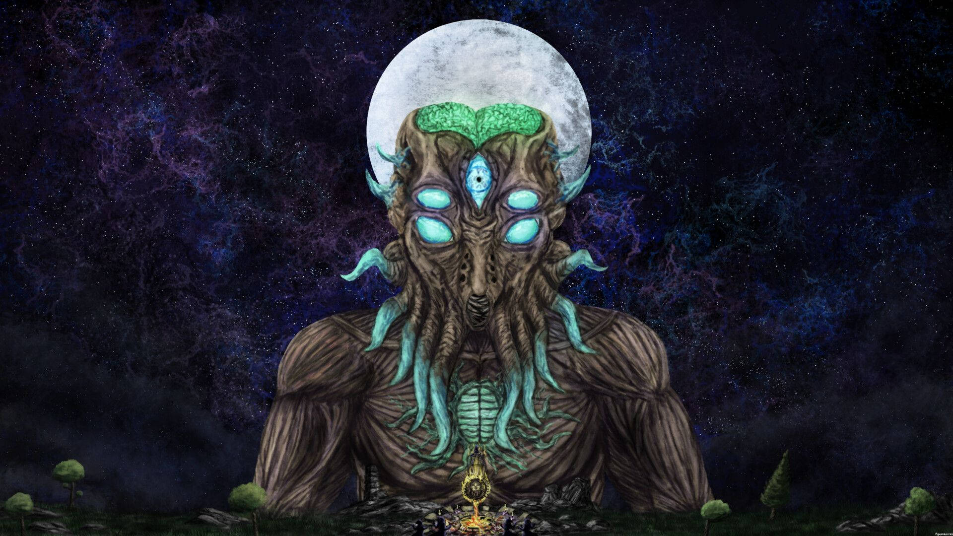 Villain Terraria Moon Lord Background