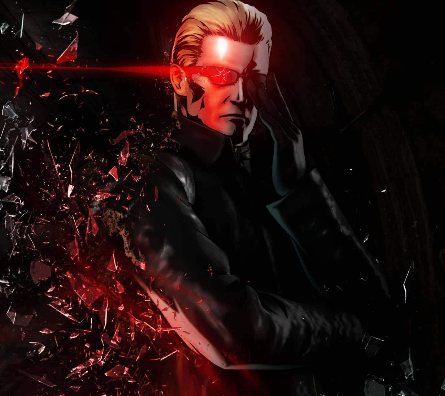 Villainous Stare - Albert Wesker In Action Background