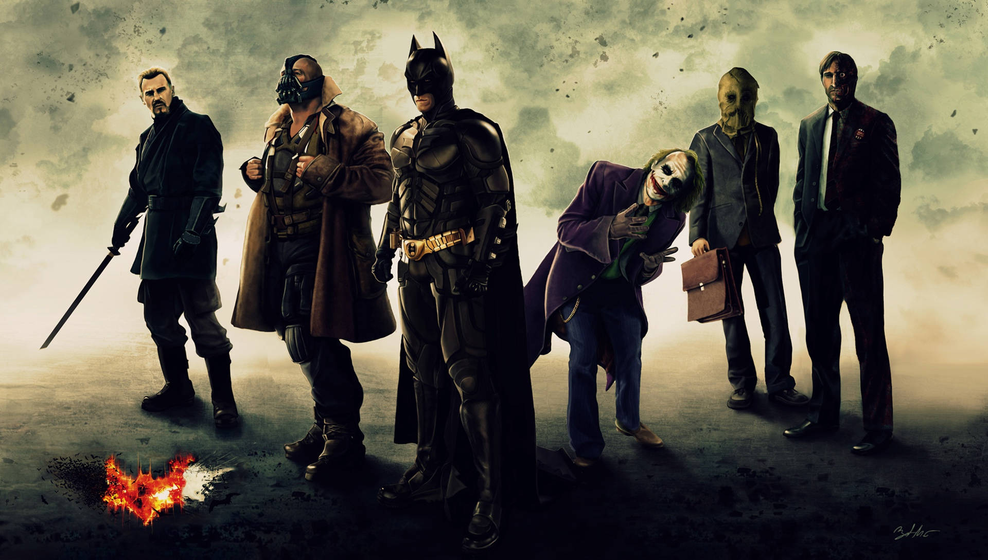 Villains Of The Dark Knight Trilogy Background