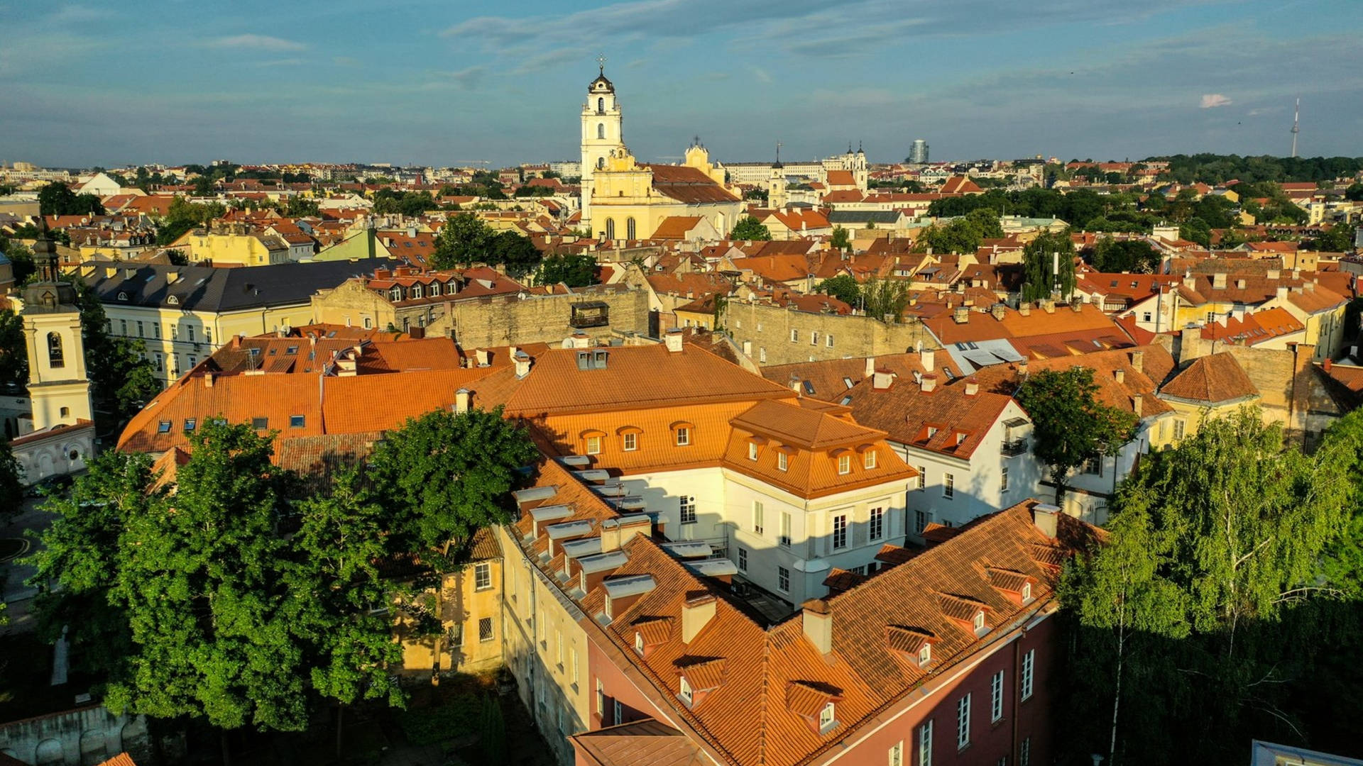 Vilnius At Dusk Background