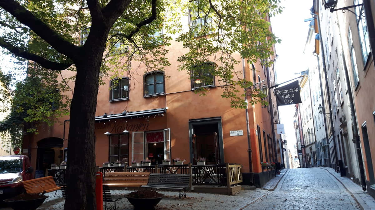 Vinbar Cafe Restaurant Gamla Stan Background