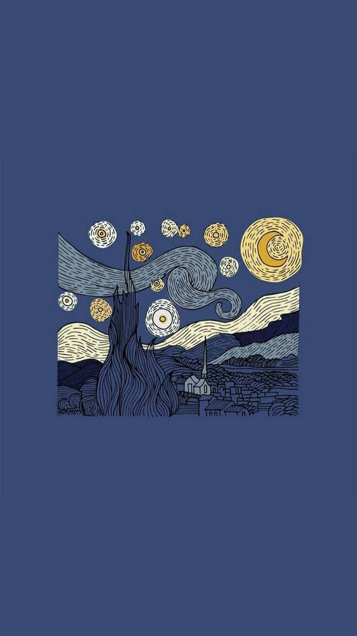 Vincent Van Gogh Aesthetic Starry Nights Background