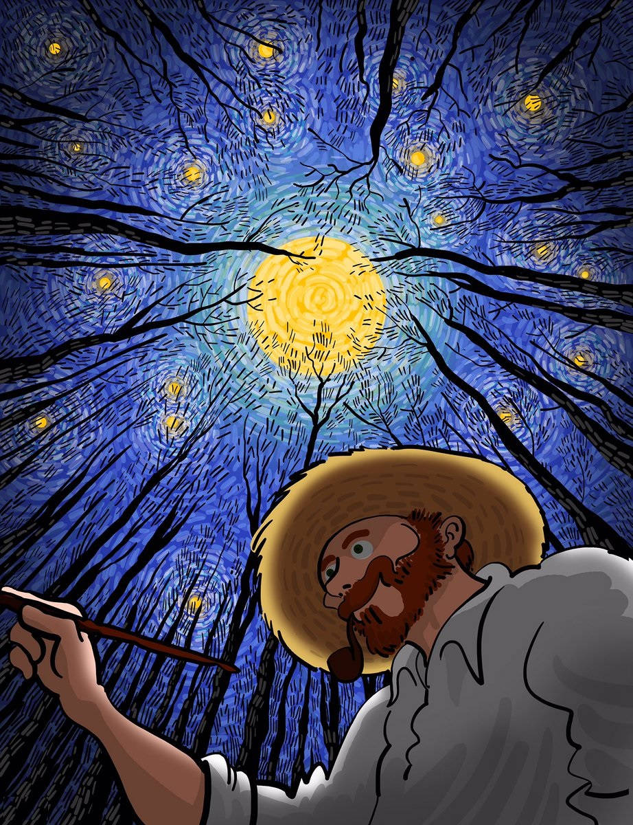 Vincent Van Gogh Cartoon Background