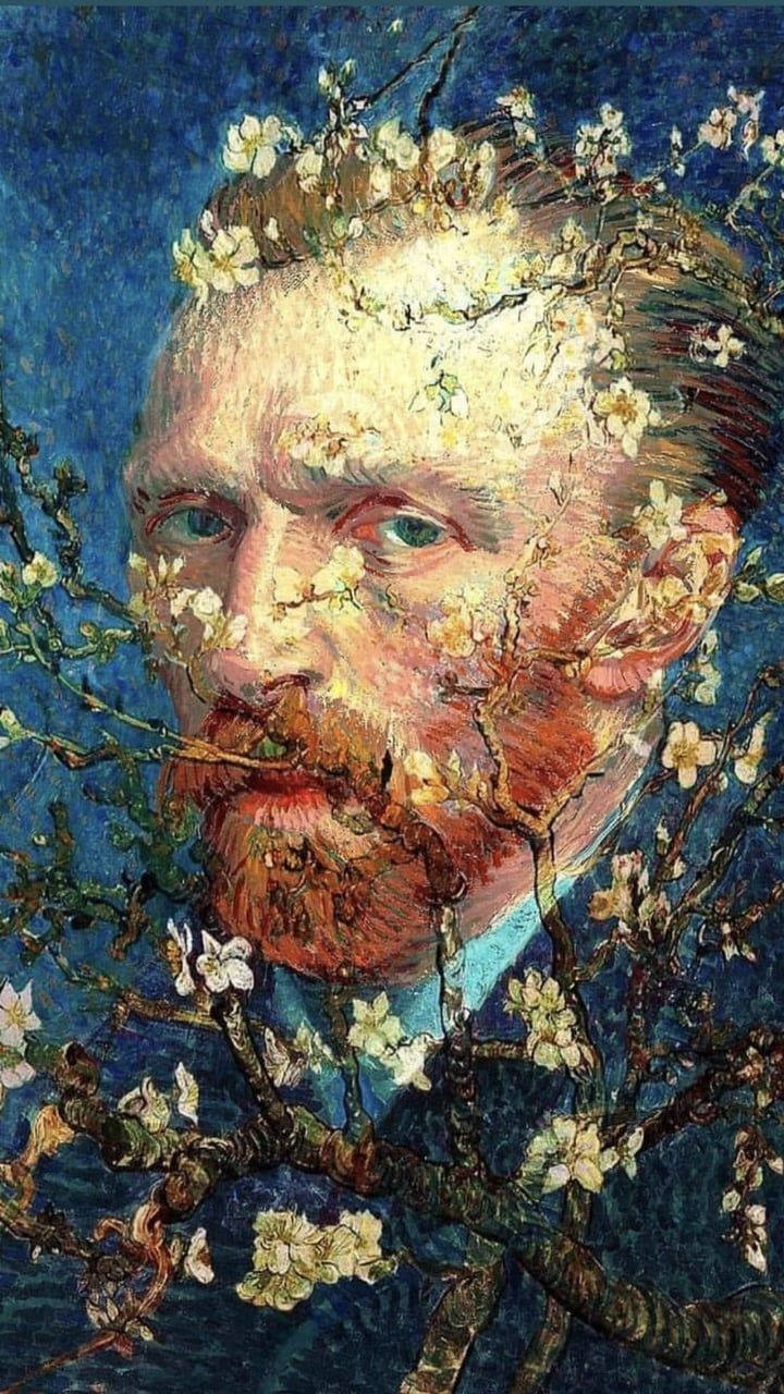 Vincent Van Gogh Floral Face Background