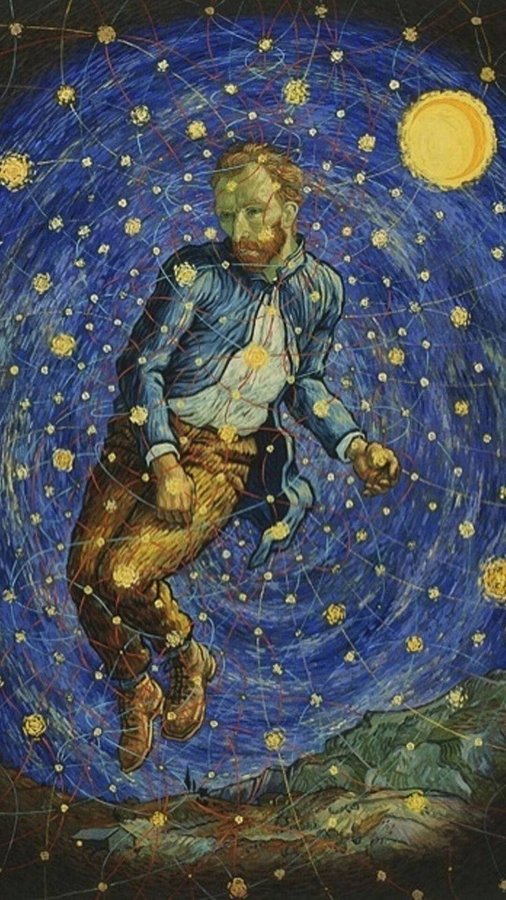 Vincent Van Gogh In Space Background