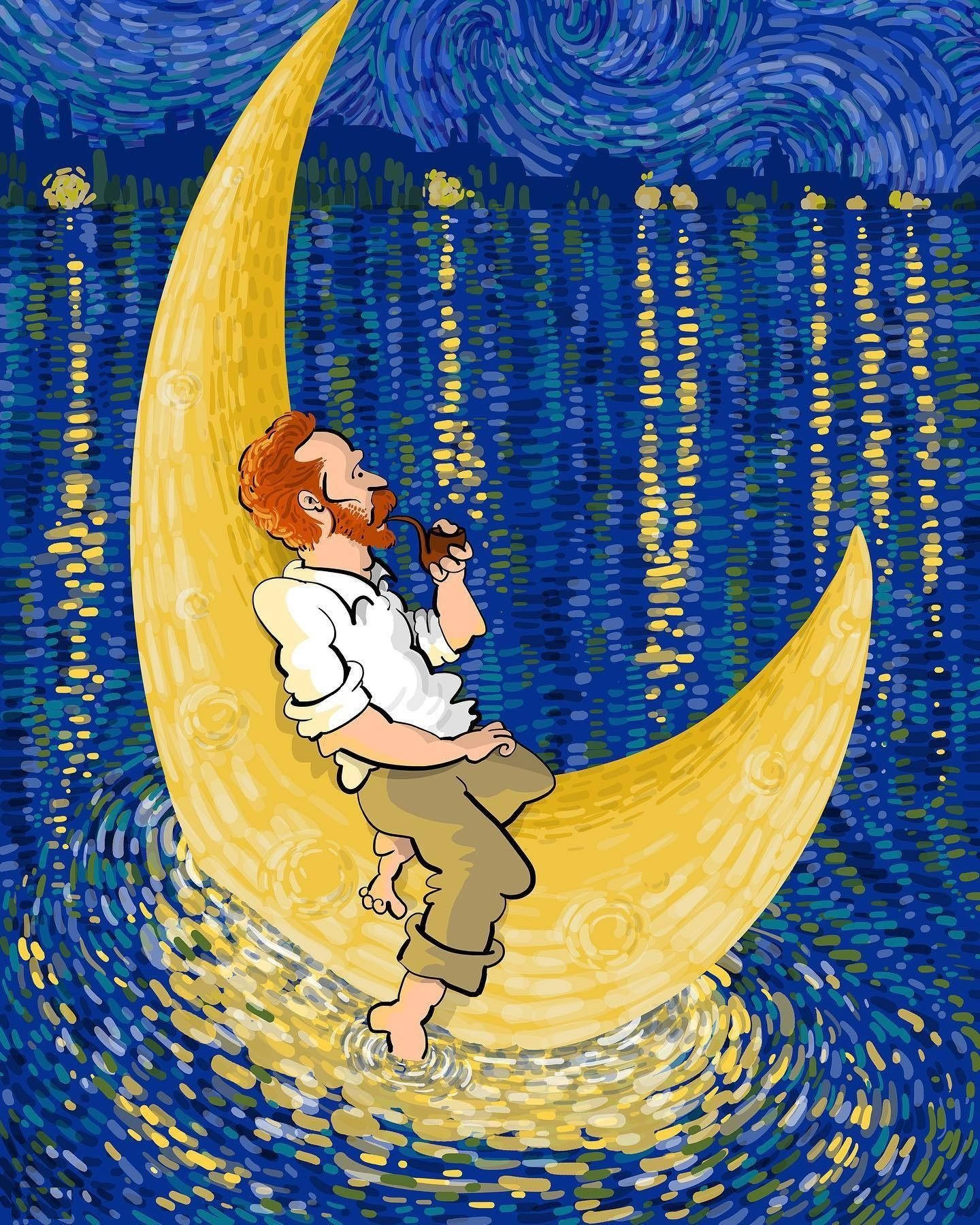 Vincent Van Gogh Moon Background