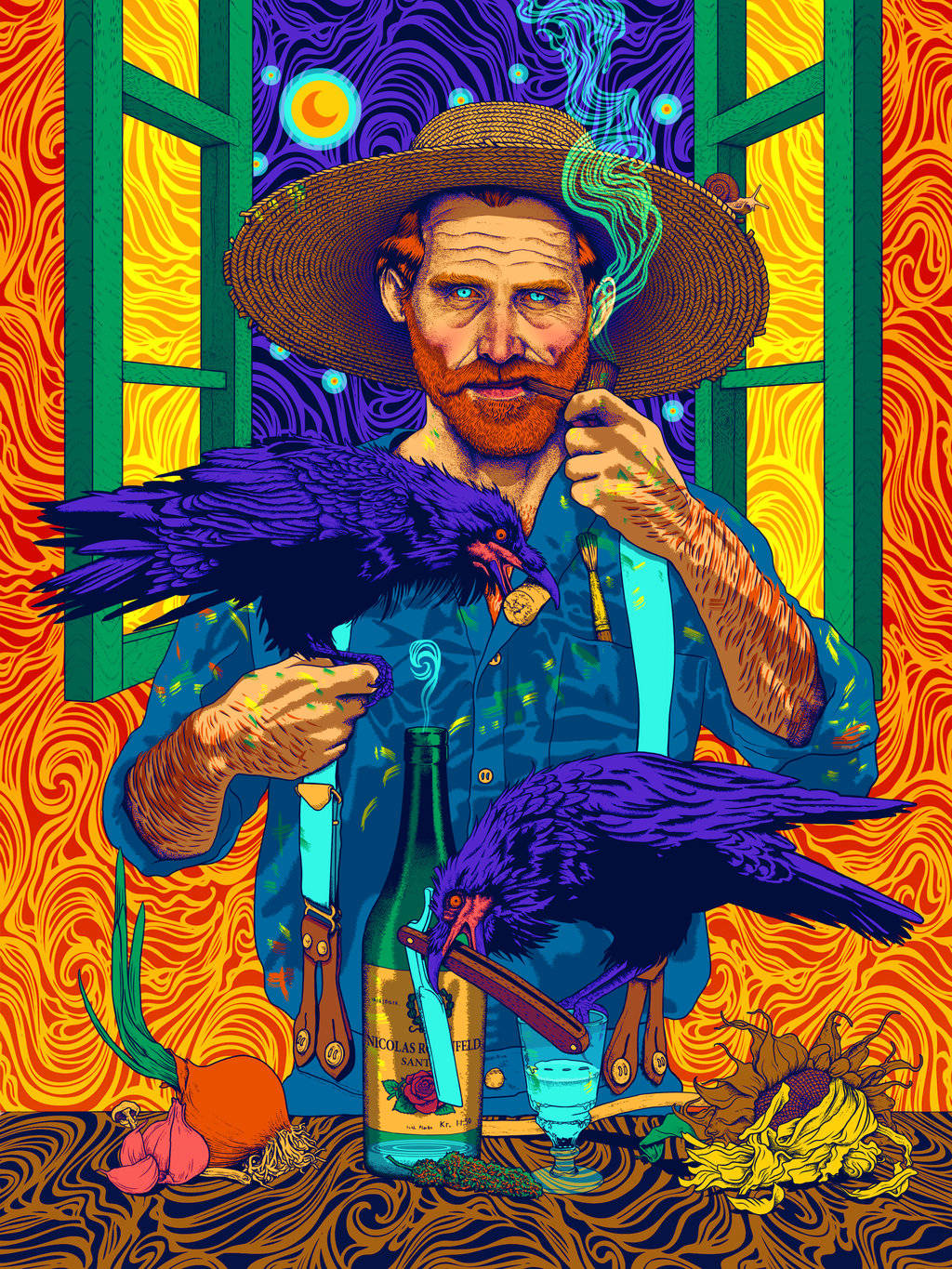 Vincent Van Gogh Psychedelic Background