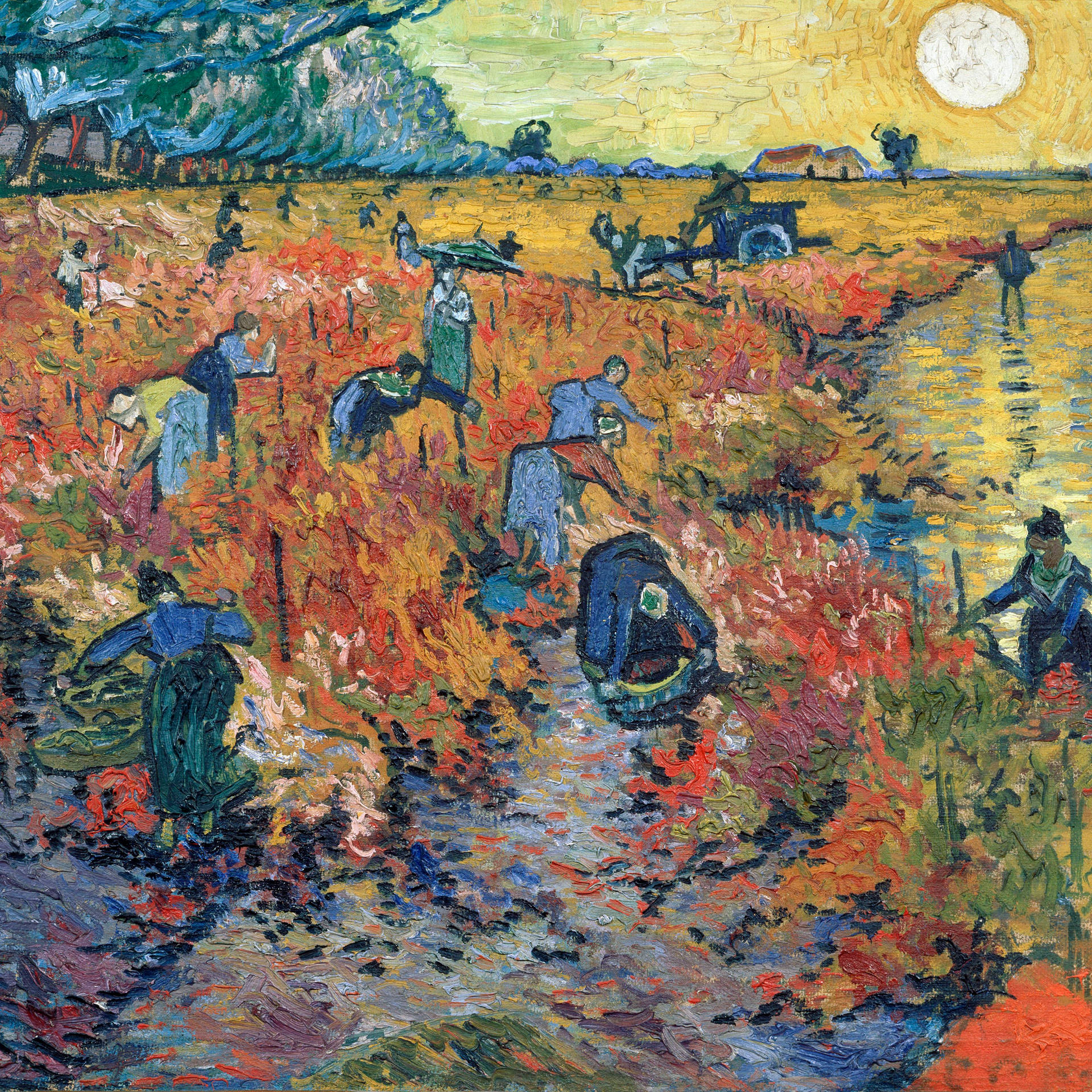 Vincent Van Gogh Red Vineyard Background