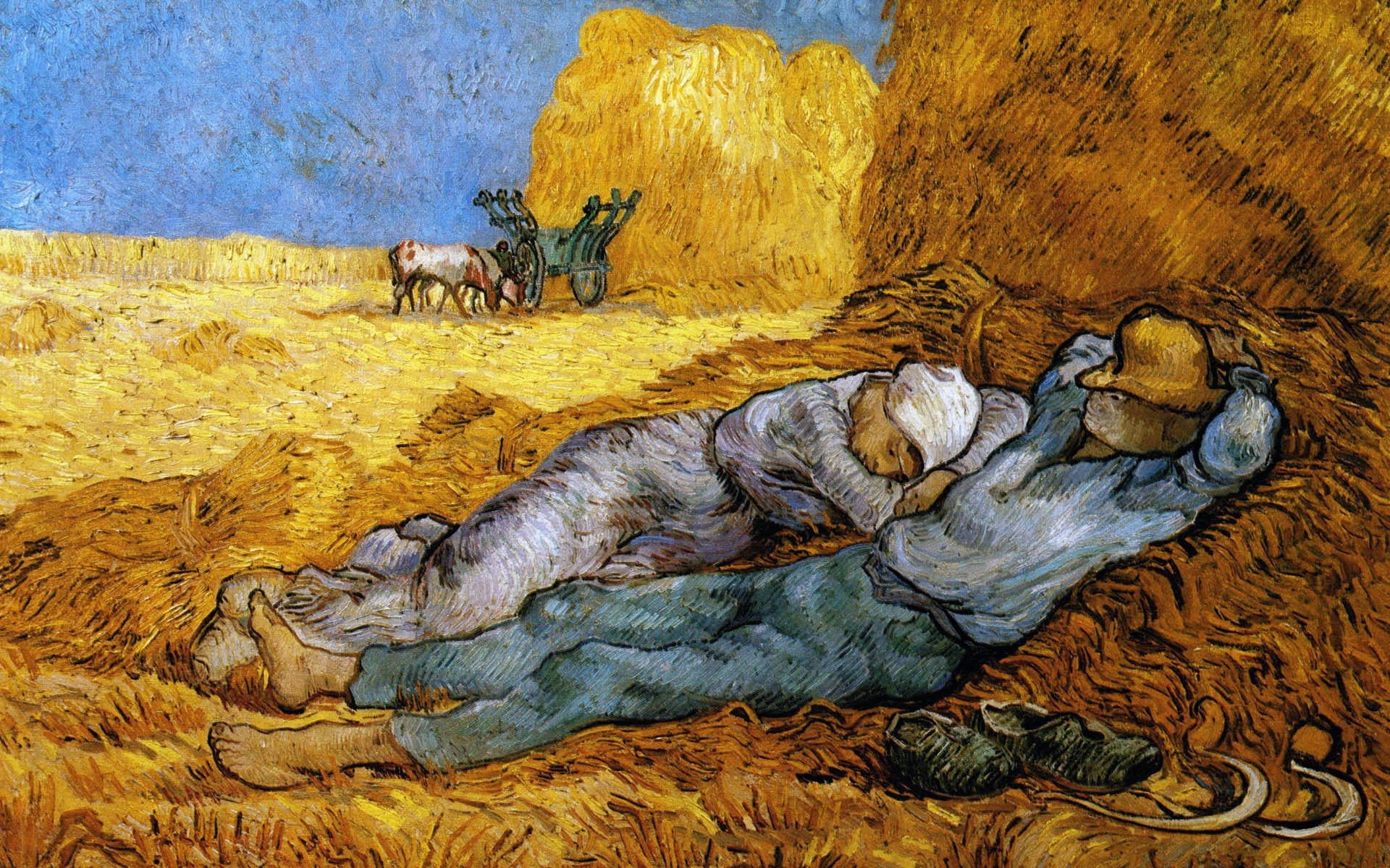 Vincent Van Gogh's The Siesta Background