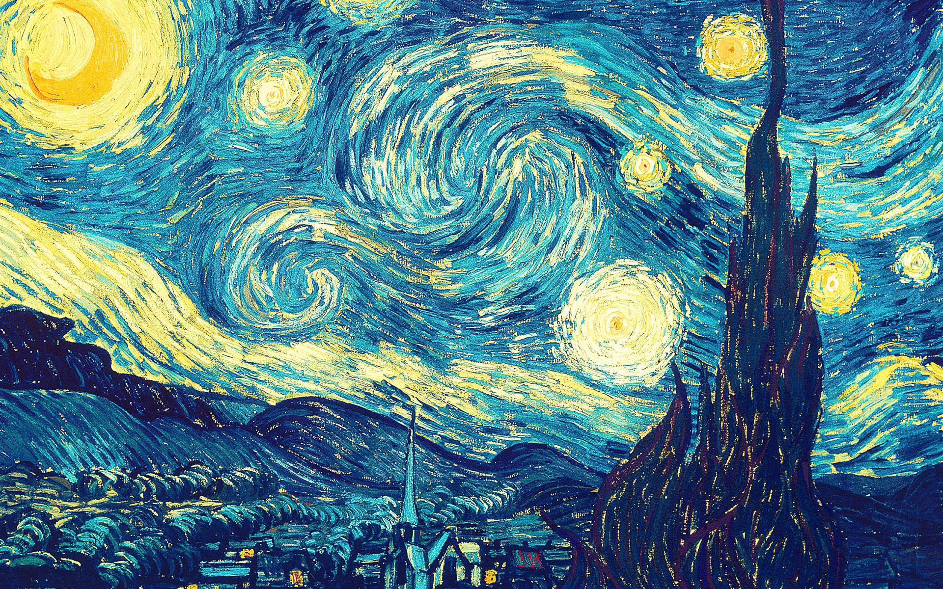 Vincent Van Gogh Starry Night Art Background