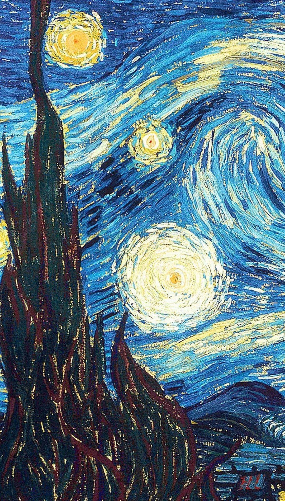 Vincent Van Gogh Starry Night Tower Background