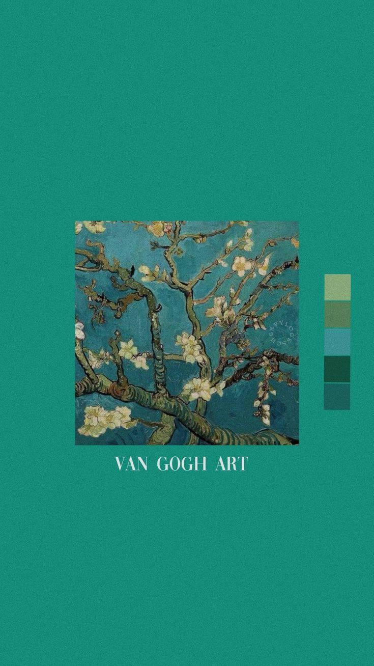 Vincent Van Gogh Teal Blossom Background