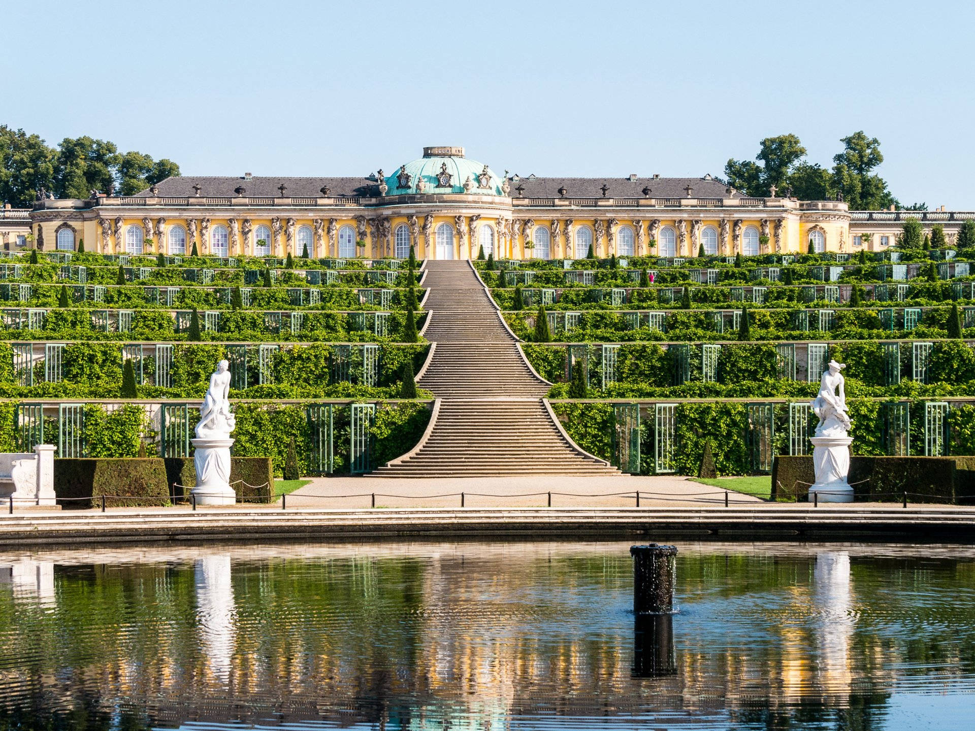 Vineyard Terraces Sanssouci Palace Potsdam Background