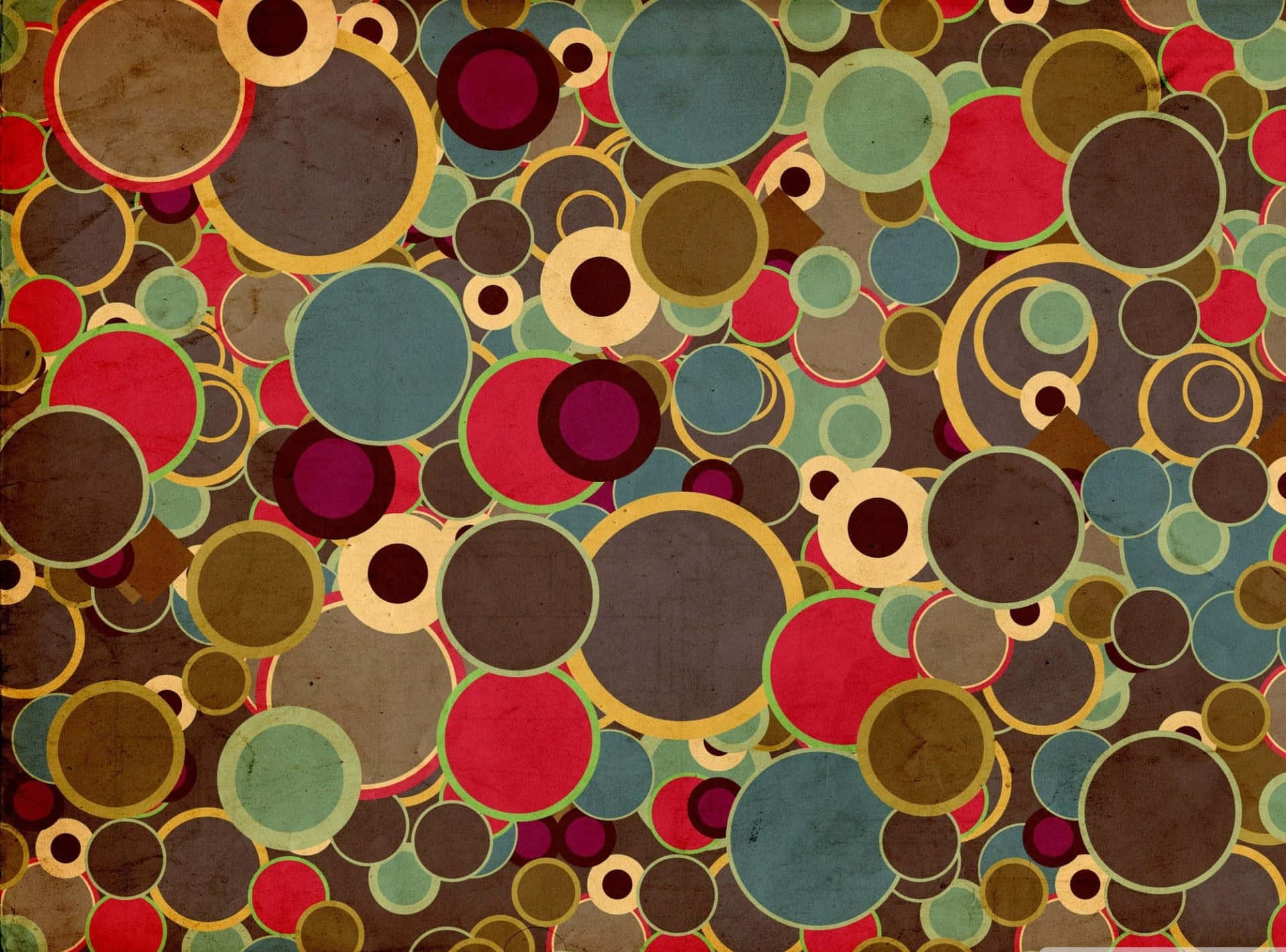 Vintage 60s Colorful Polka Dots Background