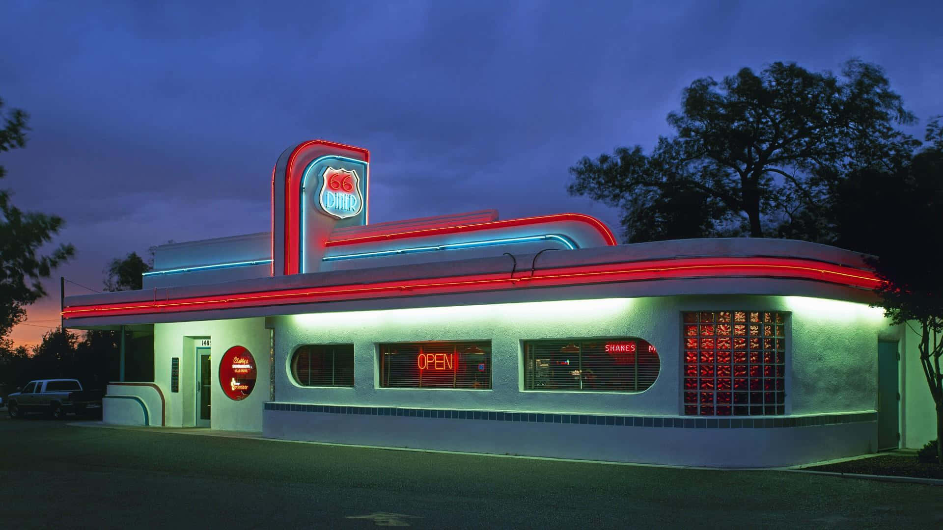 Vintage 66 Retro Diner Background