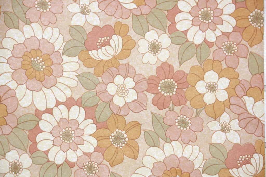 Vintage 70s Floral Aesthetic Background