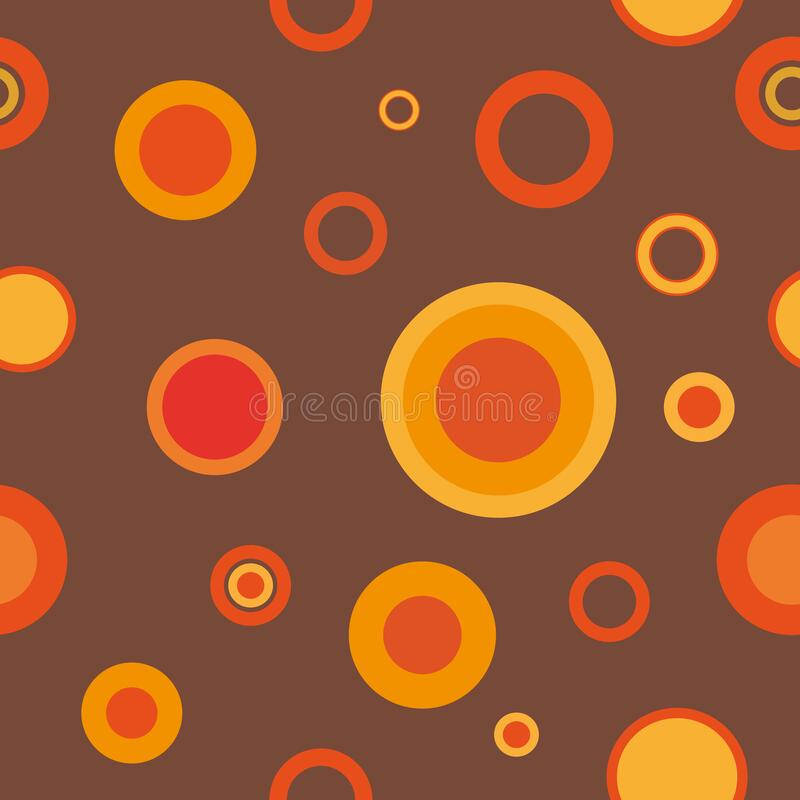 Vintage 70s Orange Circles Background