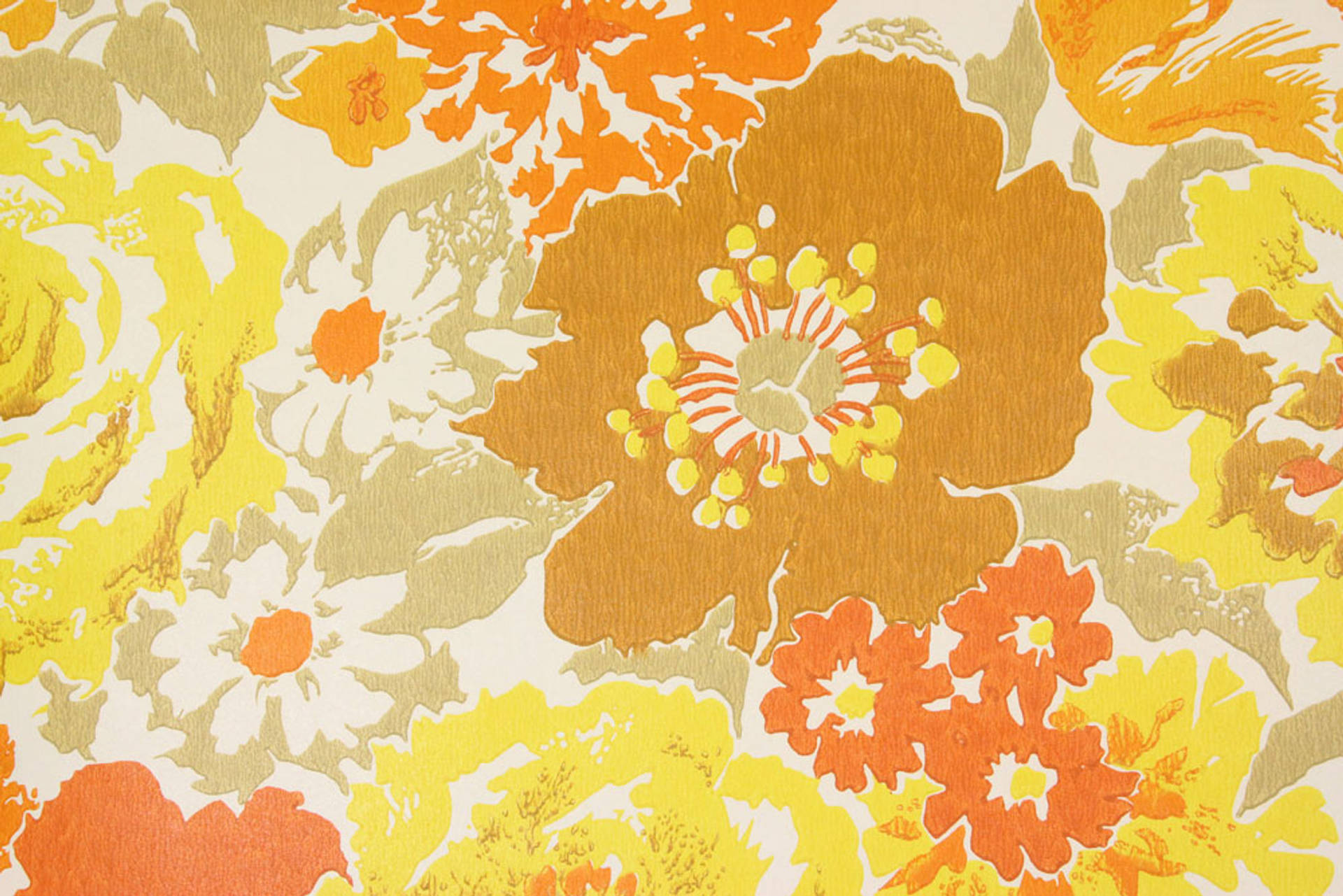 Vintage 70s Pastel Flowers Background