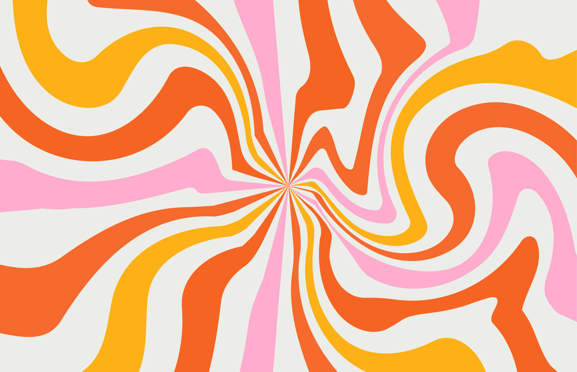 Vintage 70s Pink And Orange Swirls Background