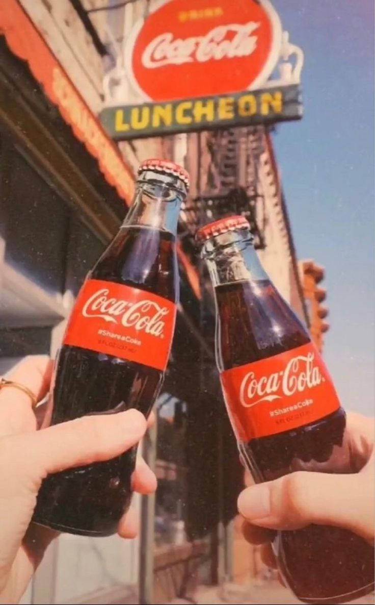 Vintage 90s Coca-cola Bottles Aesthetic Background
